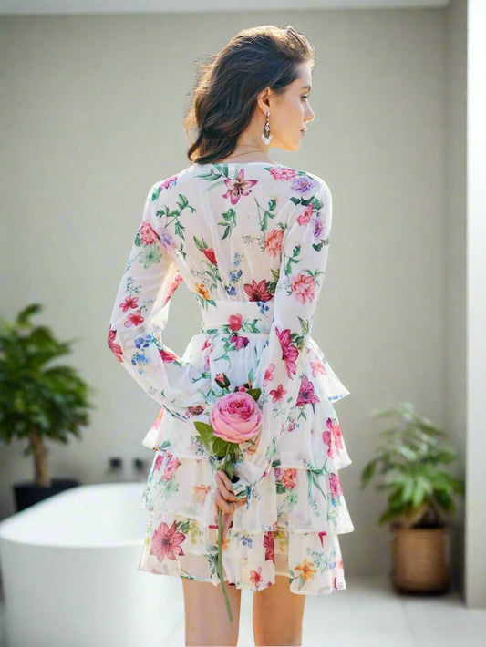 Chic Rosie Floral Print Long Sleeve Dress - Effortless Elegance for Every Occasion