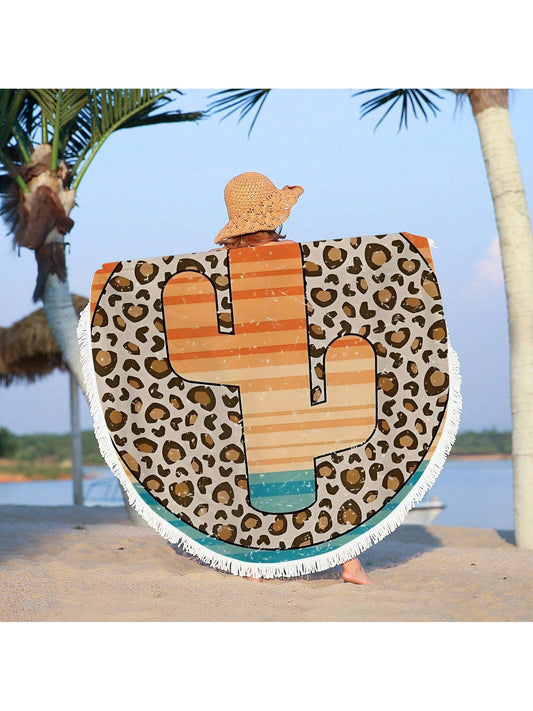Boho Chic Cactus Leopard Print Beach Towel: The Ultimate Multi-Functional Summer Essential