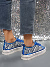 Sparkle and Shine: Plus Size Women's Casual Athletic Shoes with Sequins Detail