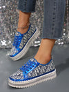 Sparkle and Shine: Plus Size Women's Casual Athletic Shoes with Sequins Detail