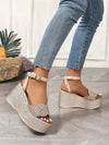 Summer Style: Women's Plus Size Waterproof Platform Wedge Sandals with Braided Straps