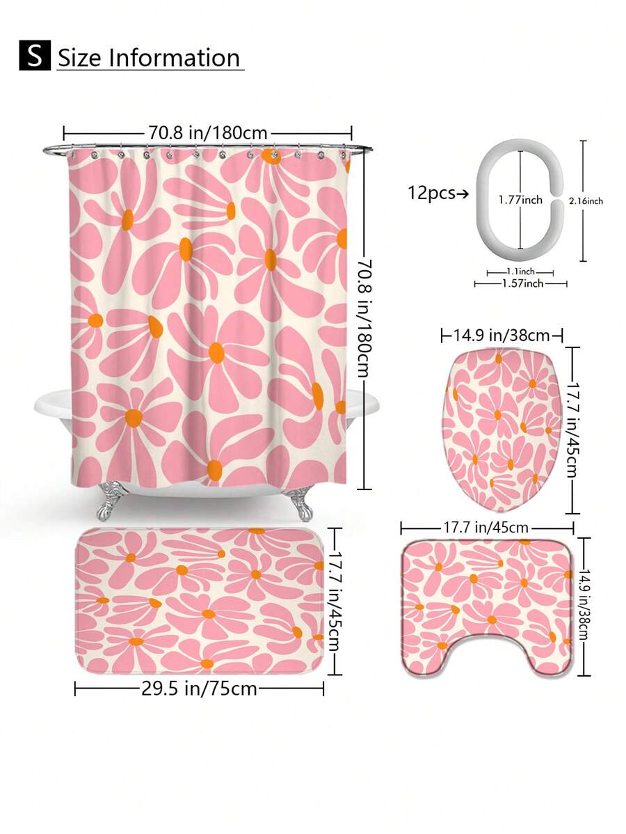 Bring a splash of charm to your bathroom with this Elegant Flower Pattern Set! Featuring a versatile shower curtain, cozy anti-slip mats, and a cute toilet lid cover, it’s designed to keep your space stylish and safe. Brighten your daily routine with floral fun that’s as practical as it is pretty!