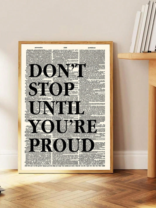 This vintage-inspired canvas wall art features inspirational quotes, perfect for adding a touch of motivation to any home decor. Crafted from high-quality materials, it adds a stylish and inspiring touch to any room. Transform your space with this beautiful and thought-provoking piece.