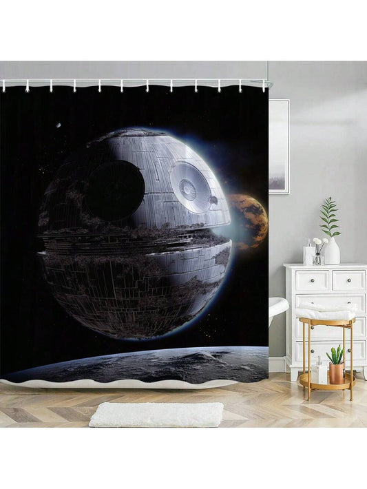 Transform your bathroom into a celestial oasis with our Galactic Dreams <a href="https://canaryhouze.com/collections/shower-curtain" target="_blank" rel="noopener">Shower Curtain</a>. Featuring a stunning universe and planet-themed design, this sci-fi style decor will transport you to a world of relaxation. Made with high-quality materials, it's perfect for adding a touch of cosmic charm to any bathroom.