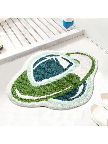 Green Alien Invasion Bath Mat - Soft, Plush, and Super Absorbent Bathroom Rug
