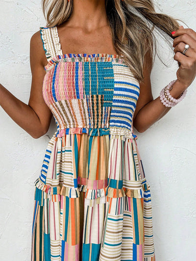 Lively Layers: Color-Blocked Swing Dress for Your Summer Wardrobe