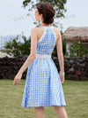 Vintage Vacation Vibes Gingham Halter Dress - Spring/Summer Collection