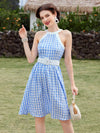 Vintage Vacation Vibes Gingham Halter Dress - Spring/Summer Collection