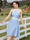 Vintage Vacation Vibes Gingham Halter Dress - Spring/Summer Collection