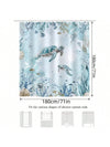 Teal Blue Ocean Sea Turtle Shower Curtain - Beachy Coastal Decor for Your Bathroom