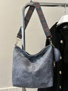 Chic Denim Shoulder Bag Set: Lightweight Travel Sling with Small Bag