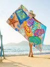 Versatile Printed Microfiber Beach Towel: Your All-in-One Beach Essential