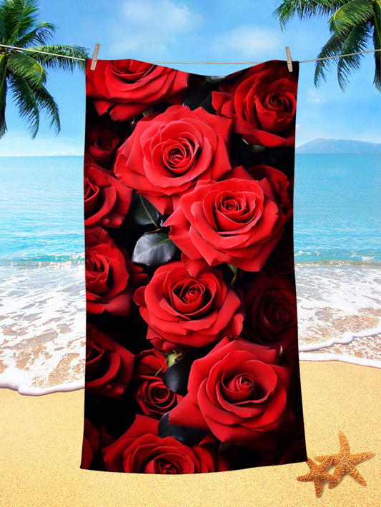 Experience the luxury of Red Rose Paradise with our ultra-fine fiber absorbent <a href="https://canaryhouze.com/collections/towels" target="_blank" rel="noopener">beach towel</a>. Perfect for swimming, bathing, and outdoor travel, this towel is designed to provide maximum absorption and quick-drying capabilities. Say goodbye to bulky, heavy towels and hello to a lightweight and efficient option for all your water-based activities.