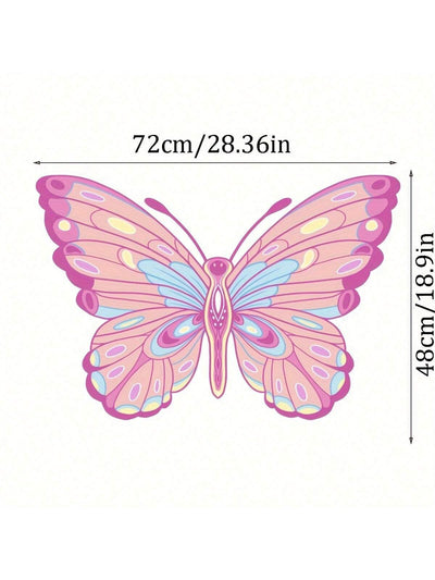 Pretty in Pink Butterfly Bathtub Rug: Soft, Durable, Absorbent Bathroom Floor Mat