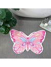 Pretty in Pink Butterfly Bathtub Rug: Soft, Durable, Absorbent Bathroom Floor Mat