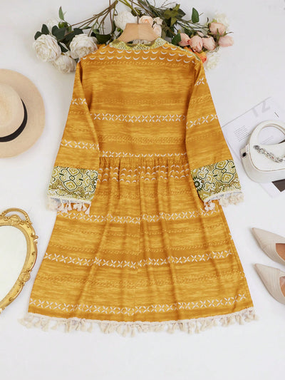 Desert Dreamer: Women's Tassel Decorated Western Style Dress