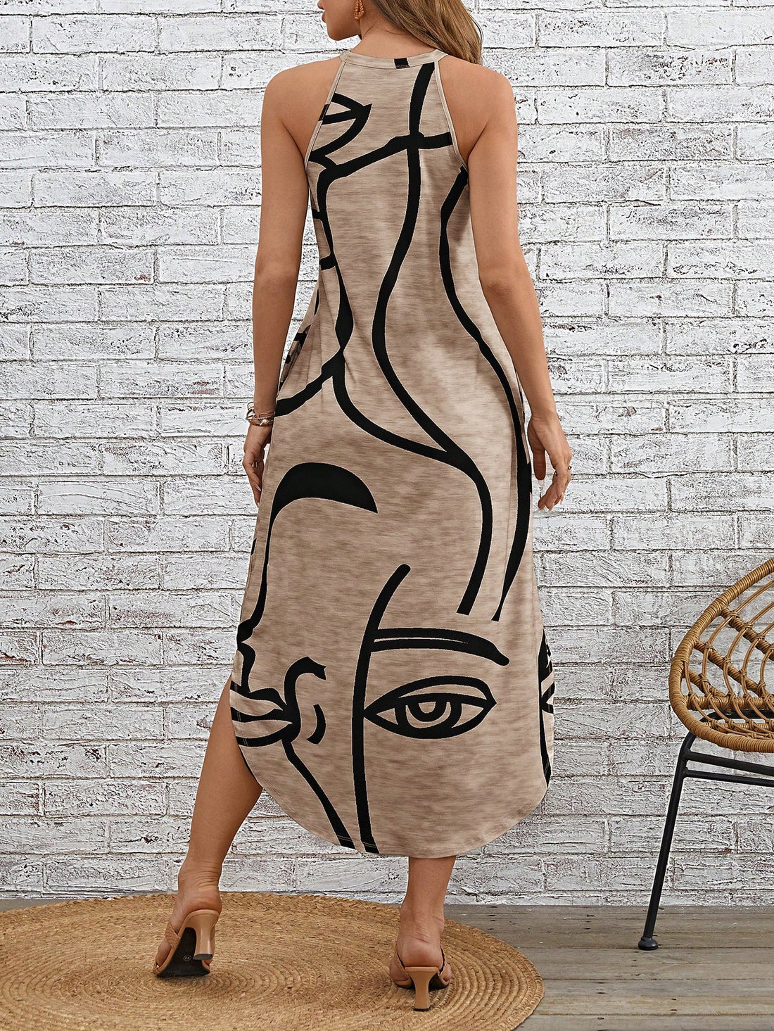 Effortlessly elevate your style with our Chic Abstract Print Sleeveless Dress! Perfect for any occasion, this dress features a unique abstract print that adds a touch of playfulness to your look. With its sleeveless design, it's the epitome of effortless style. So go ahead, make a statement and have fun with your fashion!