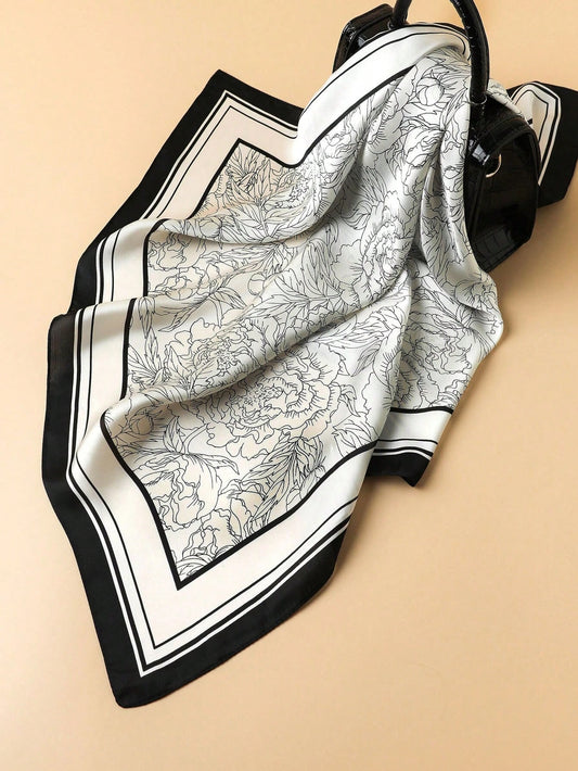 Stay stylish and protected with our Black and White Floral Print Square Scarf. Perfect for daily wear or travel, this versatile accessory adds a touch of elegance to any outfit. Made with high-quality material, it offers both comfort and durability. A must-have essential for any fashion-forward individual.