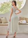 Elegant Summer Chic: Women's Square Neckline Cap Sleeve Long Dress