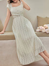 Elegant Jacquard Cross Wrap Dress for Women