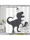 Jurassic Splash: Fun Dinosaur Shower Curtain with Cartoon Design for Kids' Bathrooms