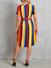 Chic and Classic: V-Neck Striped Dress for Women