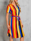 Chic and Classic: V-Neck Striped Dress for Women