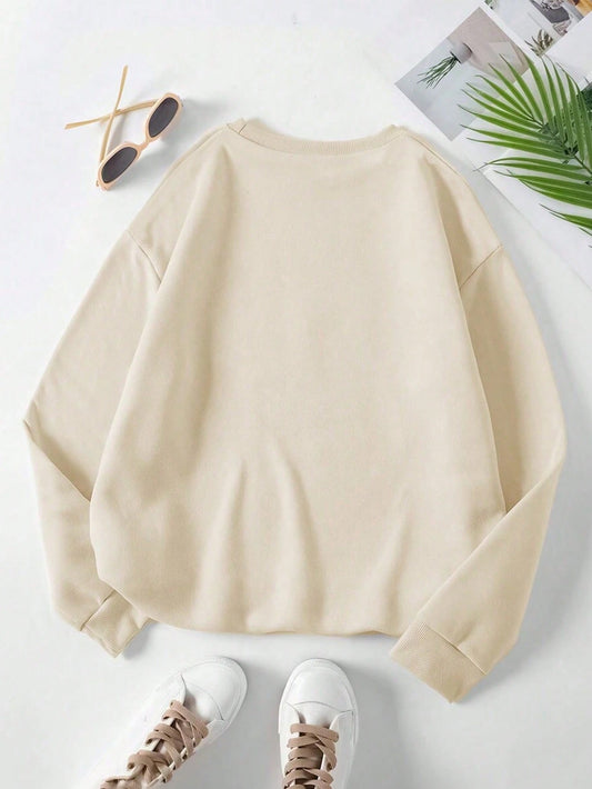 Blooming Beauty: Floral Printed Round Neck Sweatshirt for Women