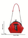 Vintage Rivet Fringe Shoulder Bag: Stylish Crossbody Chain Handbag