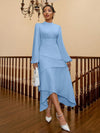 Chic & Elegant Women's Stand Collar Lantern Sleeve Long Sleeve Dress