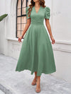 Flirty and Feminine: Women's Puff Sleeve Waist-Cinched Dress