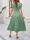 Flirty and Feminine: Women's Puff Sleeve Waist-Cinched Dress