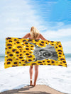 Sunflower Highland Cow Oversized Beach Towel: The Ultimate Travel and Beach Companion for Adults and Kids