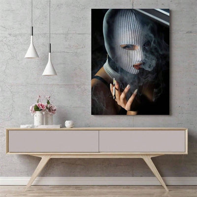 Retro Canvas Print: Sexy Women Wearing Ski Masks - Wall Art for Any Room