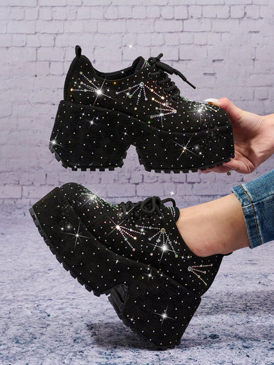 Sparkly Rhinestone Wedge Heel Sneakers: Elevate Your Style for Spring 2024