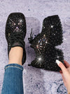 Elevate your style for Spring 2024 with our Sparkly Rhinestone Wedge Heel Sneakers. Featuring a stunning rhinestone design and a comfortable wedge heel, these sneakers add a touch of glamour to any outfit. Perfect for any occasion, these sneakers will make you stand out while keeping you stylish and comfortable.