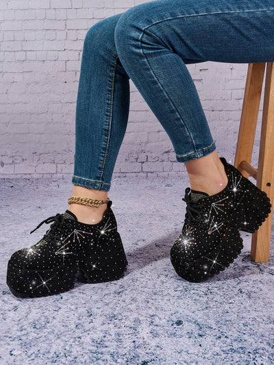 Sparkly Rhinestone Wedge Heel Sneakers: Elevate Your Style for Spring 2024
