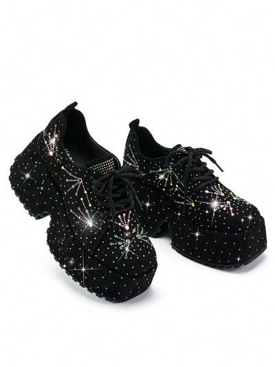 Sparkly Rhinestone Wedge Heel Sneakers: Elevate Your Style for Spring 2024