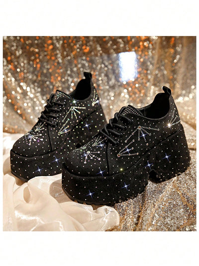 Sparkly Rhinestone Wedge Heel Sneakers: Elevate Your Style for Spring 2024