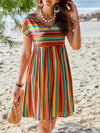 Chic Striped Short Sleeve Summer Dress by Emery Rose