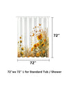 Rustic Floral Warmth: Autumn Sunflower Butterfly Shower Curtain Set