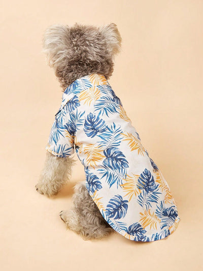 Tropical Vibes: Hawaiian Beach Shirt for Golden Retrievers