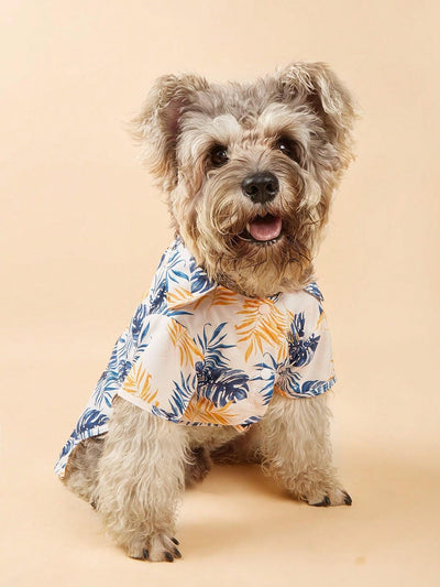 Tropical Vibes: Hawaiian Beach Shirt for Golden Retrievers