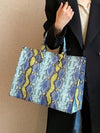 Chic & Versatile Snake Print Oversized Tote Bag for All Seasons