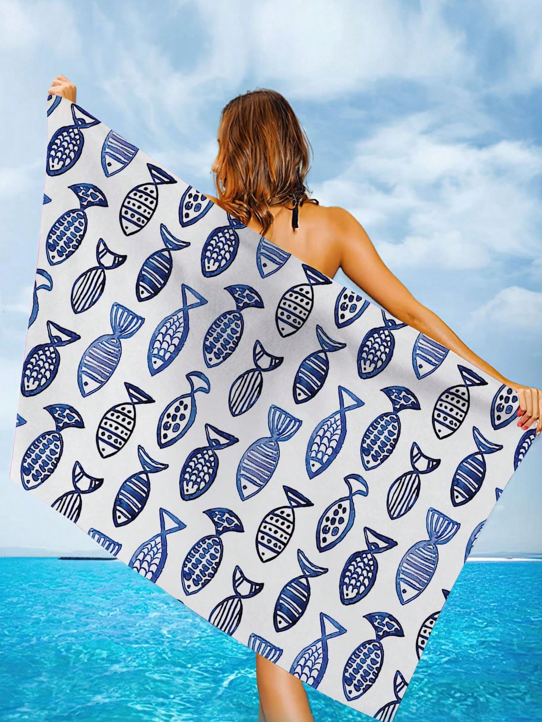 Introducing your perfect companion for swimming, camping, and yoga - the fish print <a href="https://canaryhouze.com/collections/towels" target="_blank" rel="noopener">beach towel</a>! Made with a soft and absorbent material, this towel is great for drying off after a dip in the pool or ocean. Its large size and eye-catching fish print make it a must-have for any outdoor activity. Get yours today and enhance your beach or camping experience!