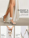 Elegant Floral Decor High Heeled Sandals for Parties, Weddings, and Proms