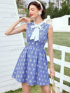 Country Charm Vintage Sleeveless Dress with Daisy Floral Pattern