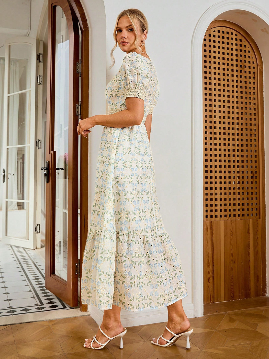 Discover effortless elegance with our Floral Delight dress. Made with delicate embroidered lace and a beautiful splice design, this dress exudes sophistication. Elevate your style and turn heads at any event with this stunning dress. Available for women in a variety of sizes.