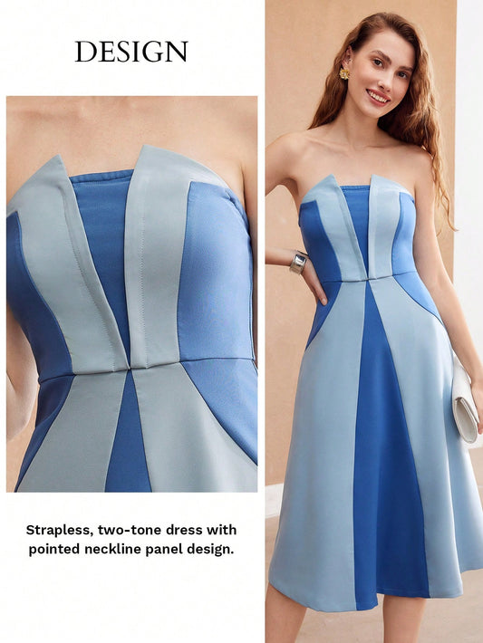 Stylish Colorblock Tube Dress: A Premium Choice for Women