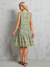 Women's Floral Print Dress: Knotted Collar Elegance